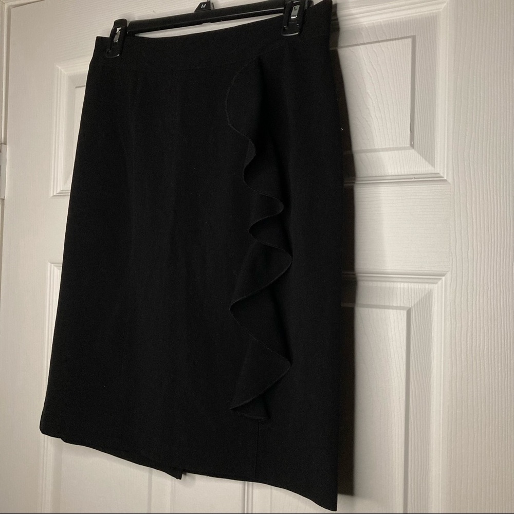 Black Ruffle Pencil Skirt - Picture 2 of 3
